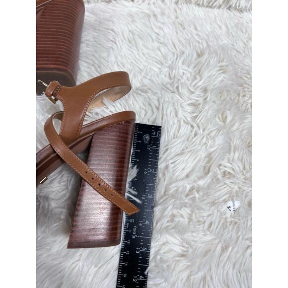 Michael Kors Alexia Platform Sandals Womens Size 9M Hair Calf Animal Print SH19A - Picture 15 of 16